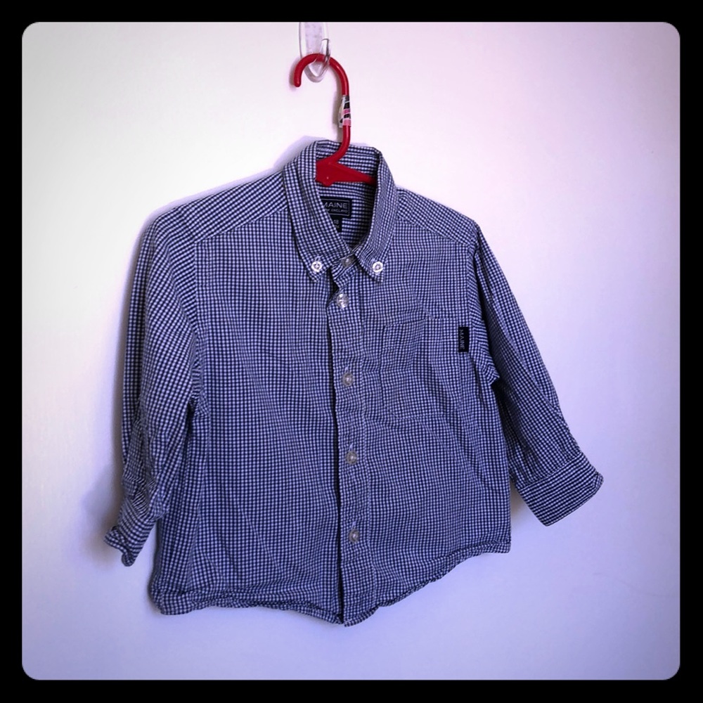 Maine New England blue and white checked shirt